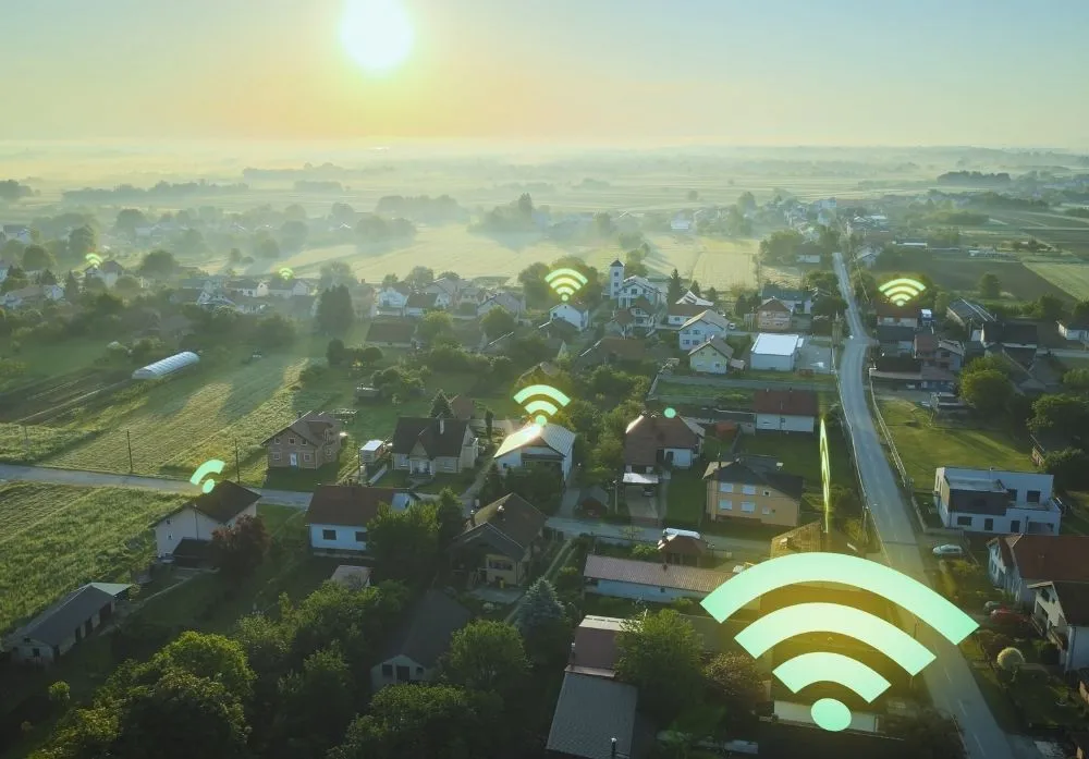 Wireless internet connection signal over residential homes