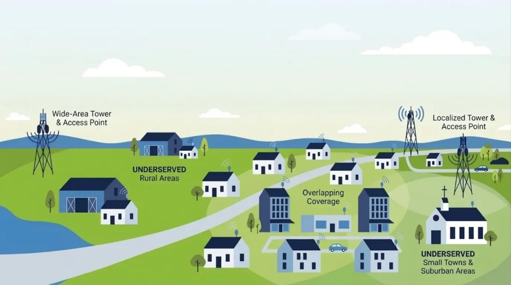 Diagram showing what is fixed wireless internet