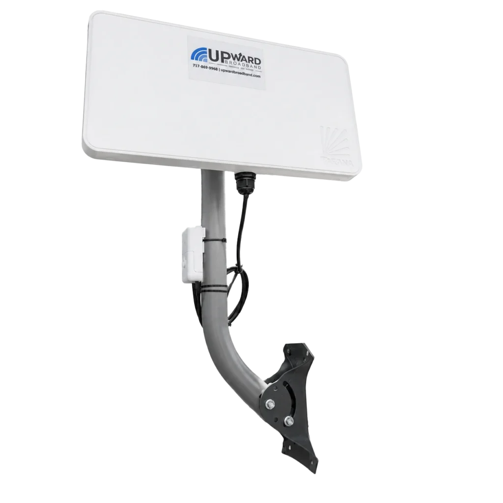 Upward Broadband outdoor fixed-wireless receiver antenna